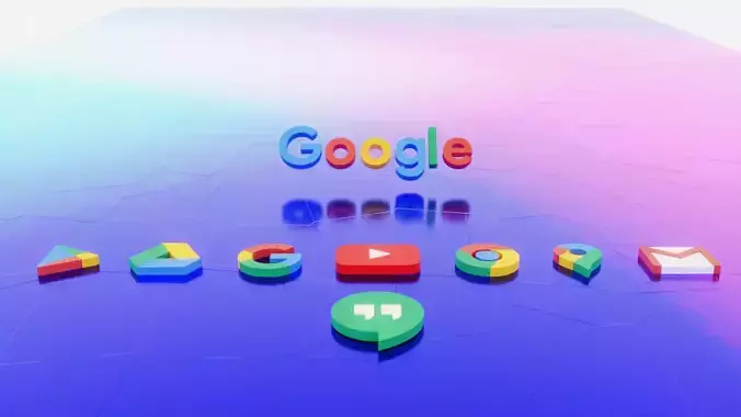 3d Google app icons  3D model
