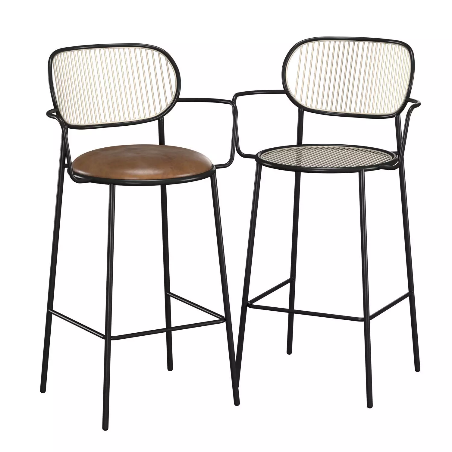 Piper Bar Chair with Armrests 3D model