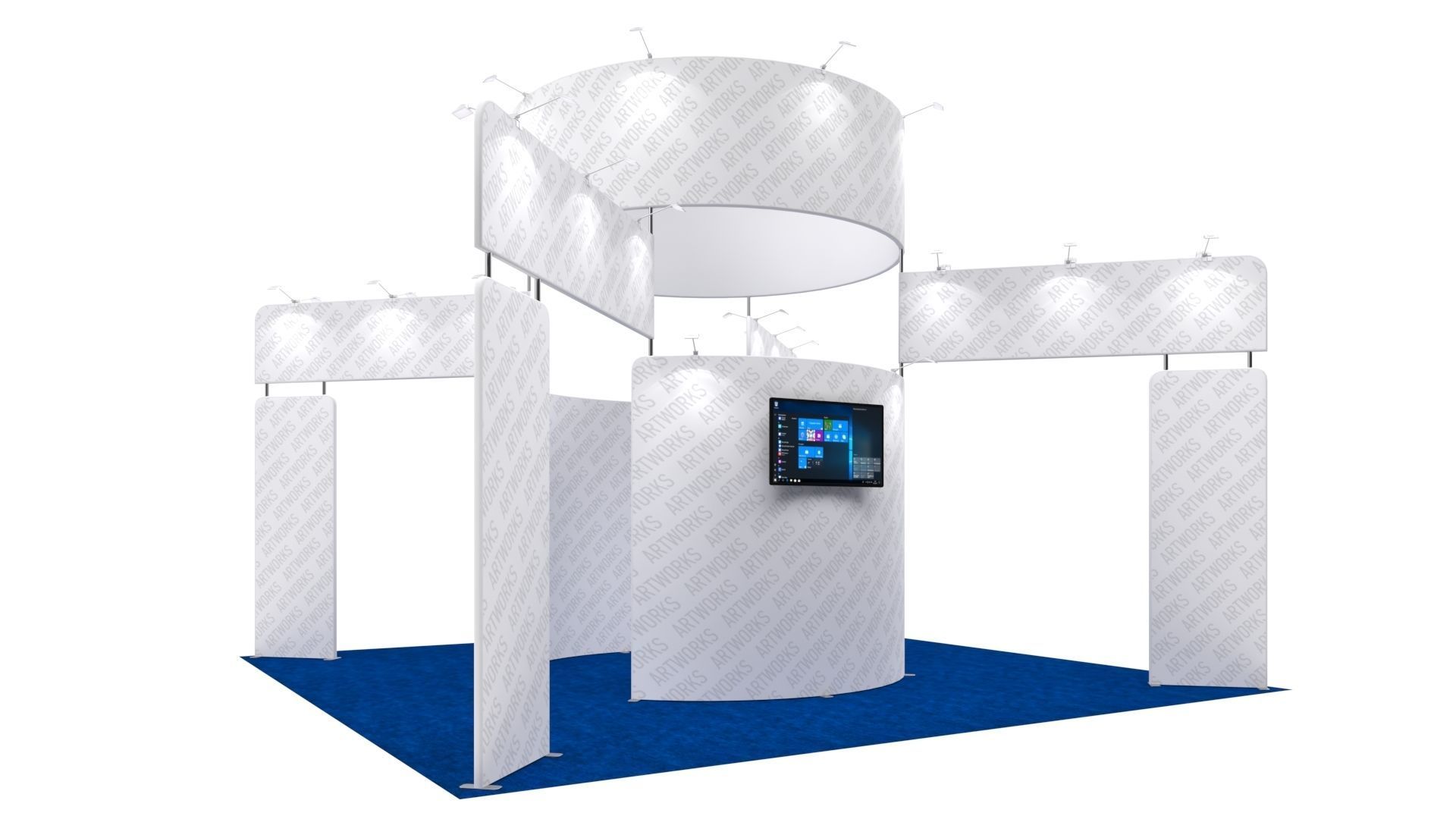 Exhibition booth 20x20ft 3DM009 3D model_2