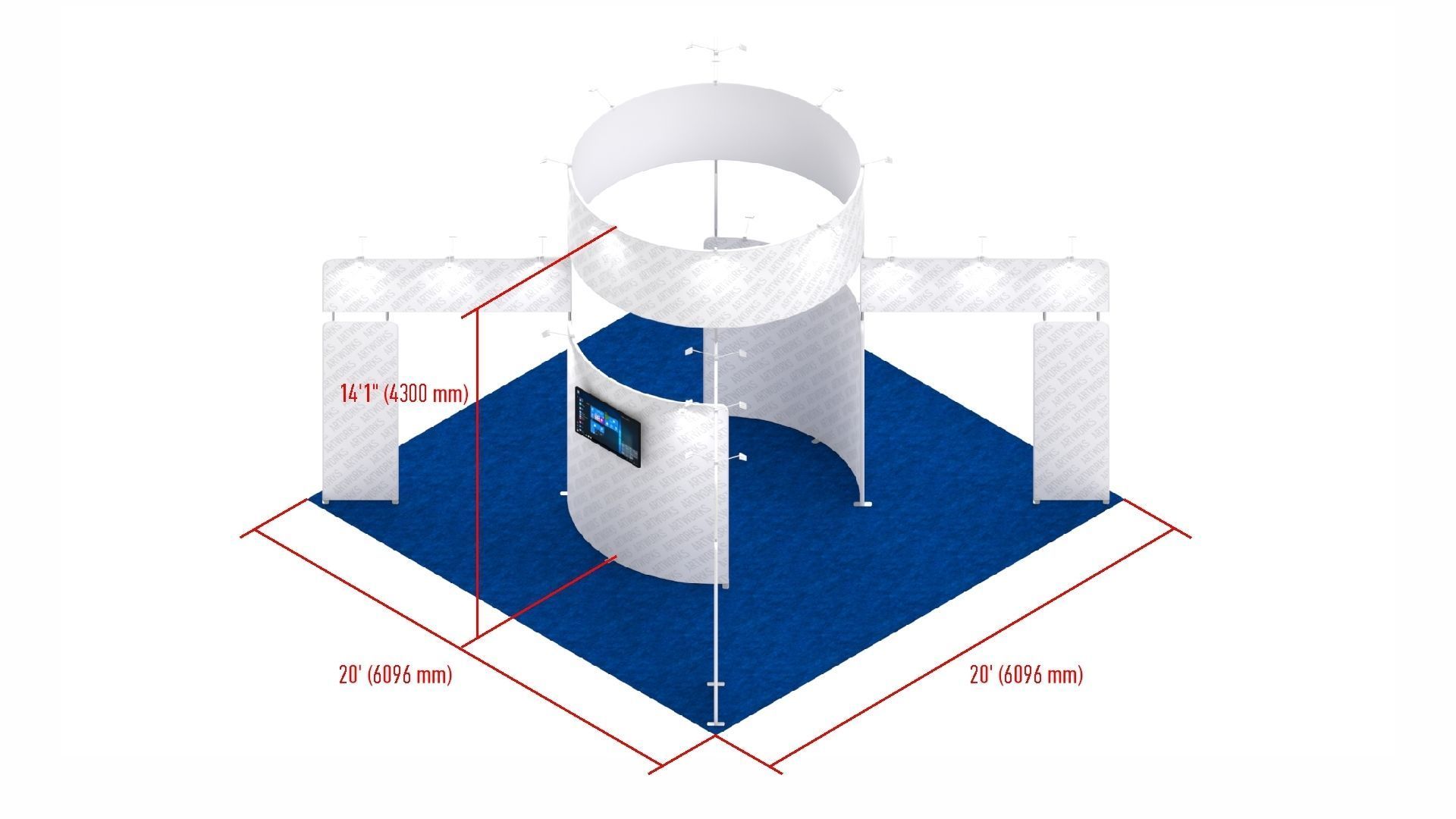 Exhibition booth 20x20ft 3DM009 3D model_8