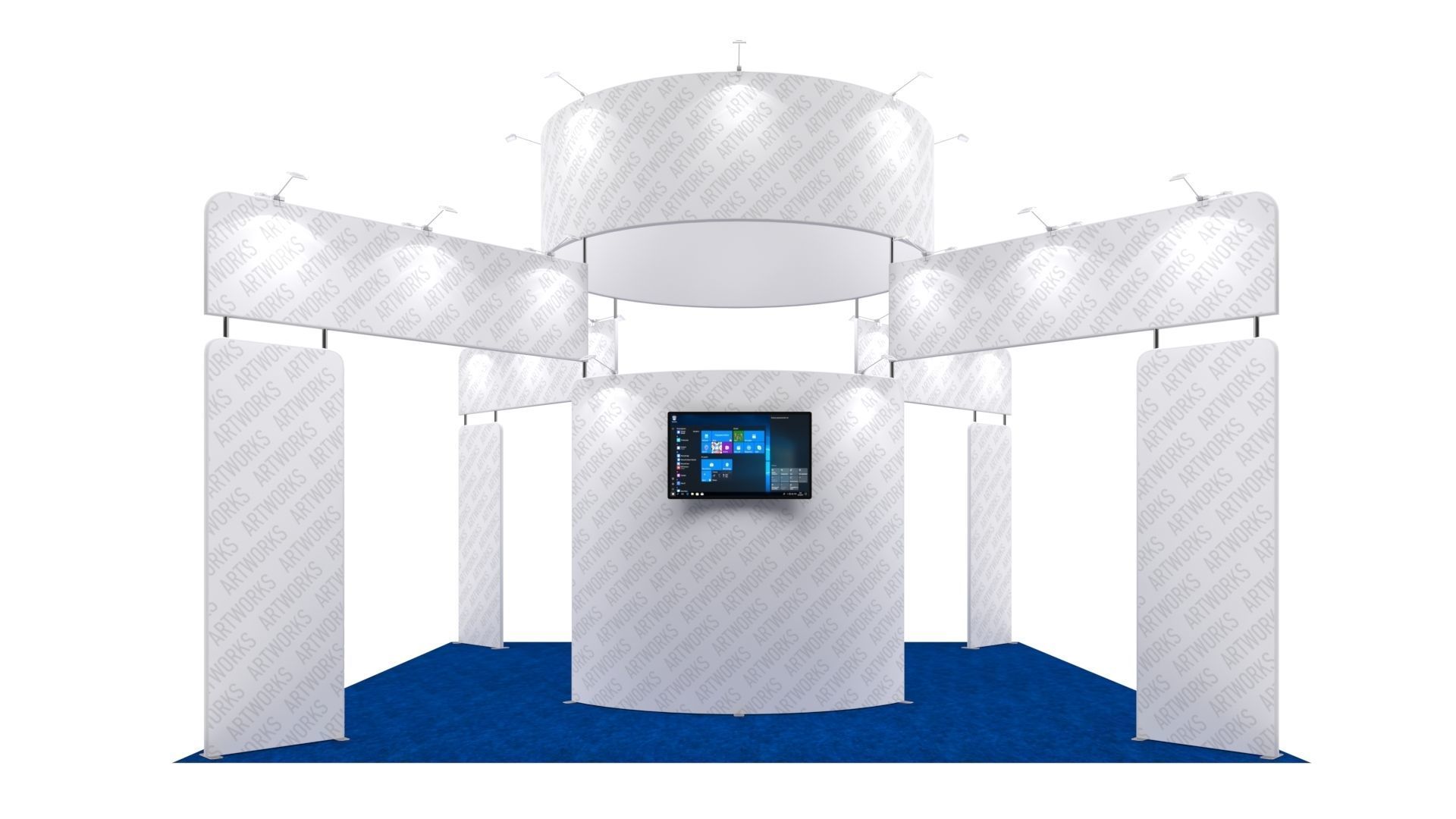 Exhibition booth 20x20ft 3DM009 3D model_1