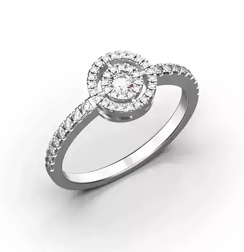 Halo engagement ring with diamonds 