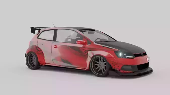 Volkswagen polo gti widebody 3D model