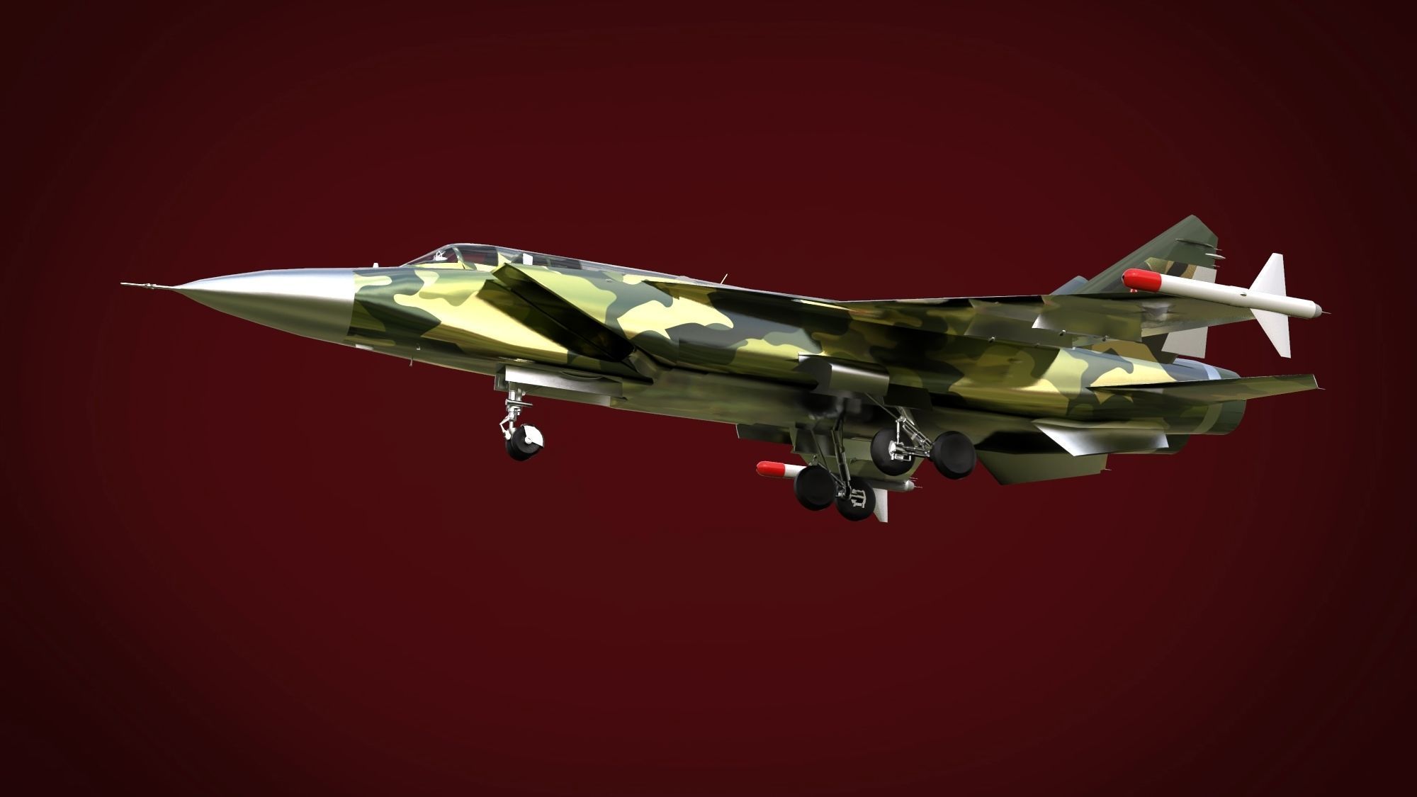 Jet Fighter Aircraft 3D model_3
