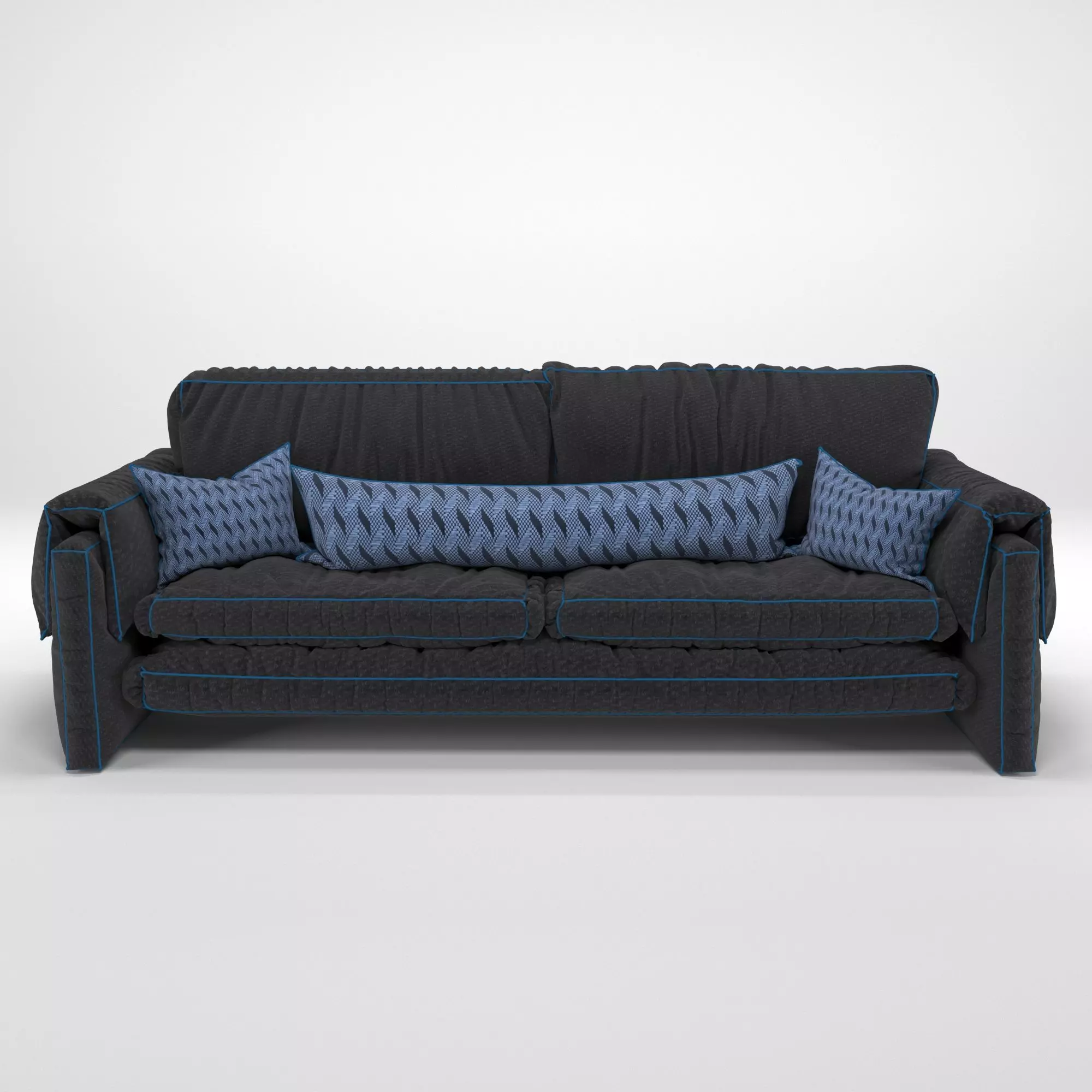 B and B sofa with pillows Free 3D model