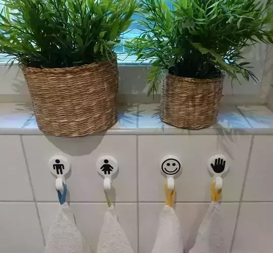Bathroom towel holder hook dual color 3D print model