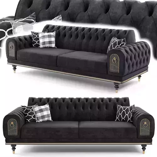 Nishantashi Triple Sofa Anthracite