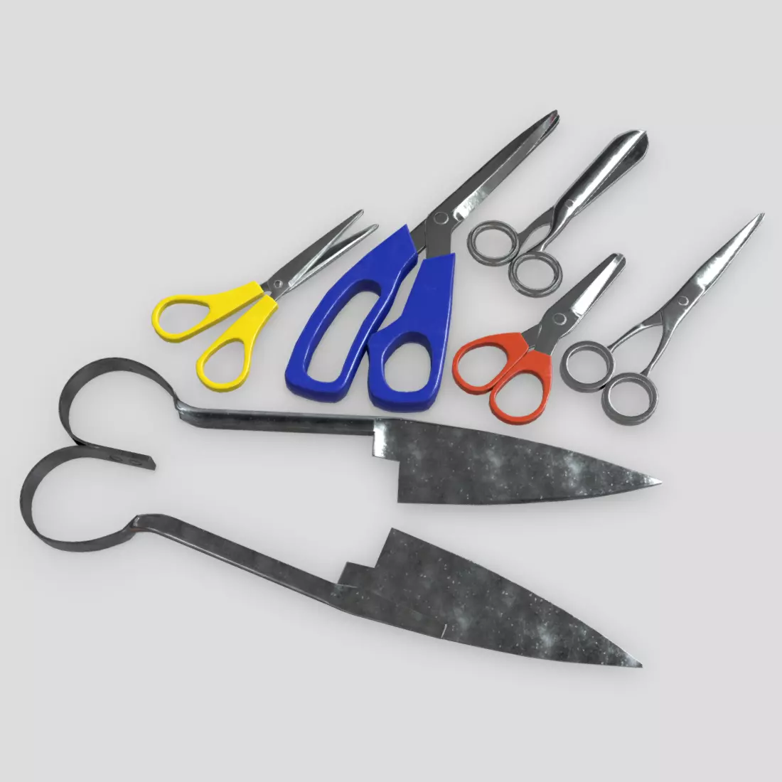 Scissors Pack Low-poly 3D model_0