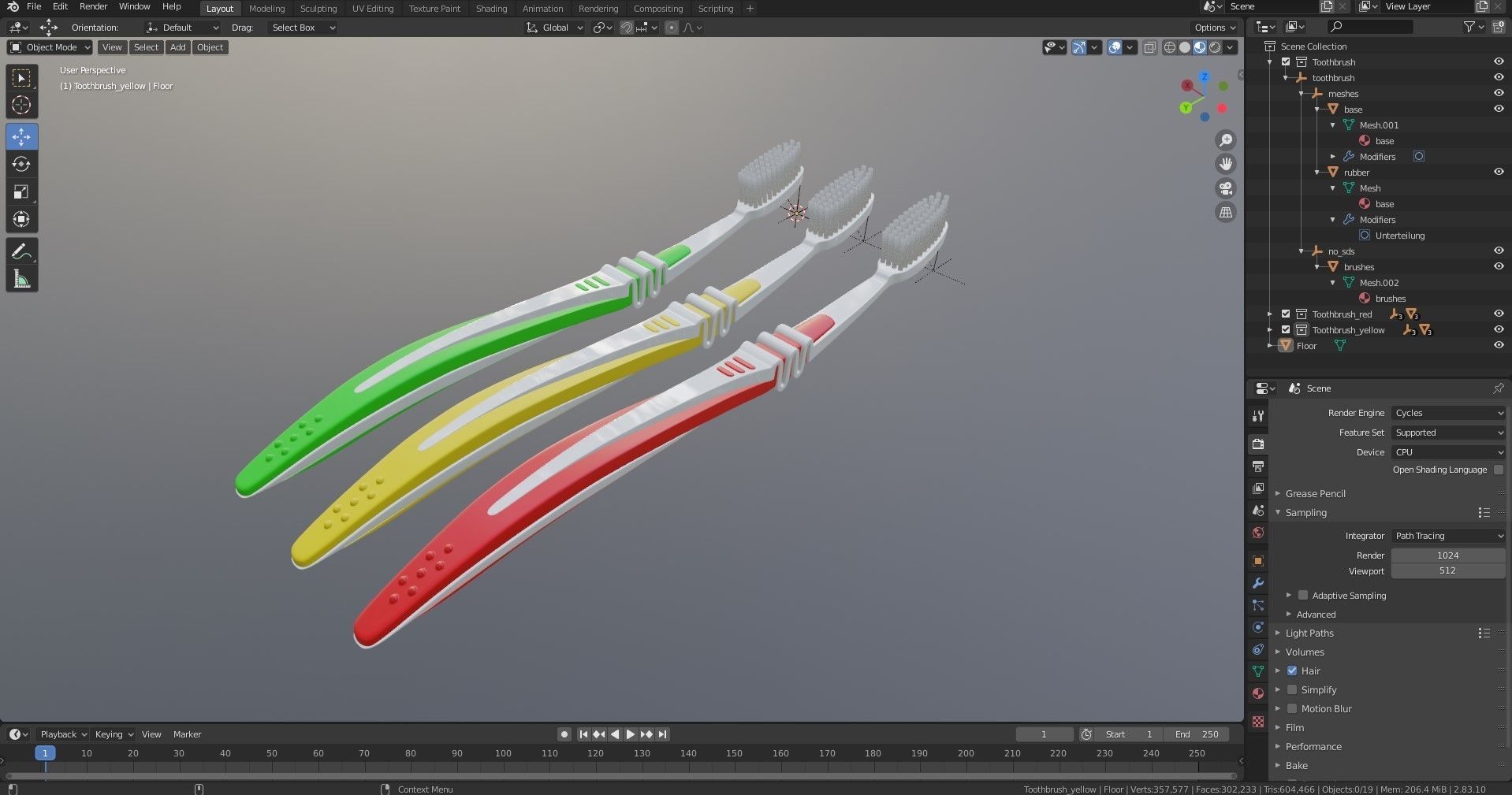 Flexible Manual Toothbrush 3D model_11