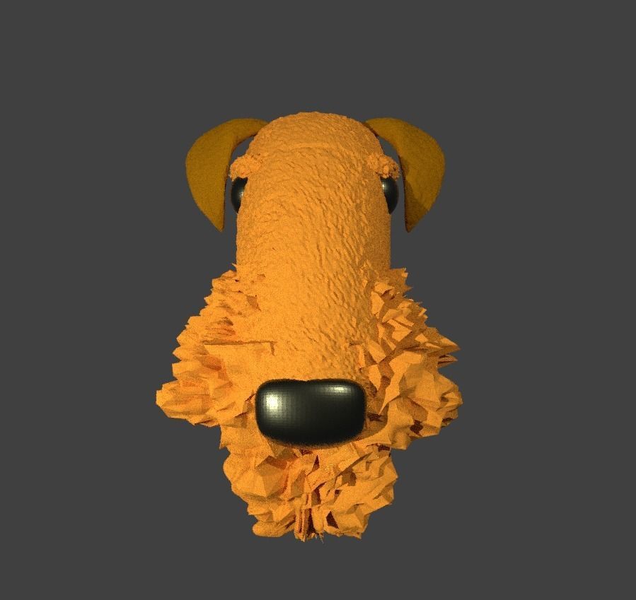 Custom Pop Airdale Terrier with Collar 3D Print Model 3D print model_10