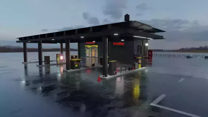 Gas station 3D model