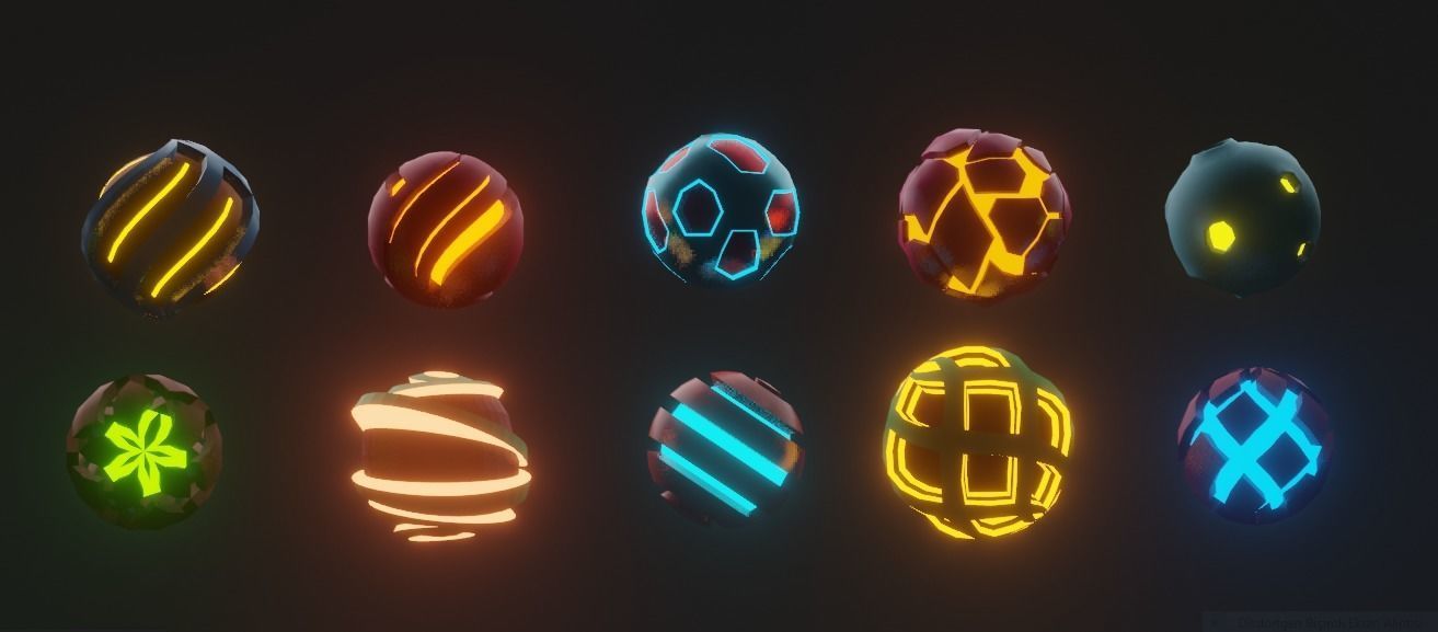 Glowing Planets Pack-1  3D model_1
