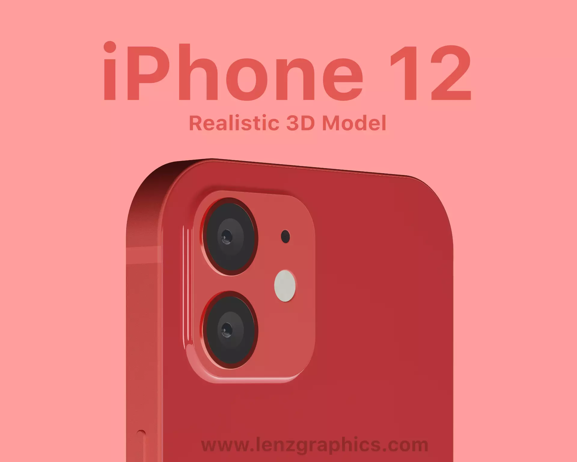 iPhone 12 Product RED 3D model_0