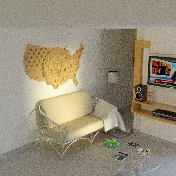 USA United States Map and Army Eagle 3D STL Model for CNC 3D model