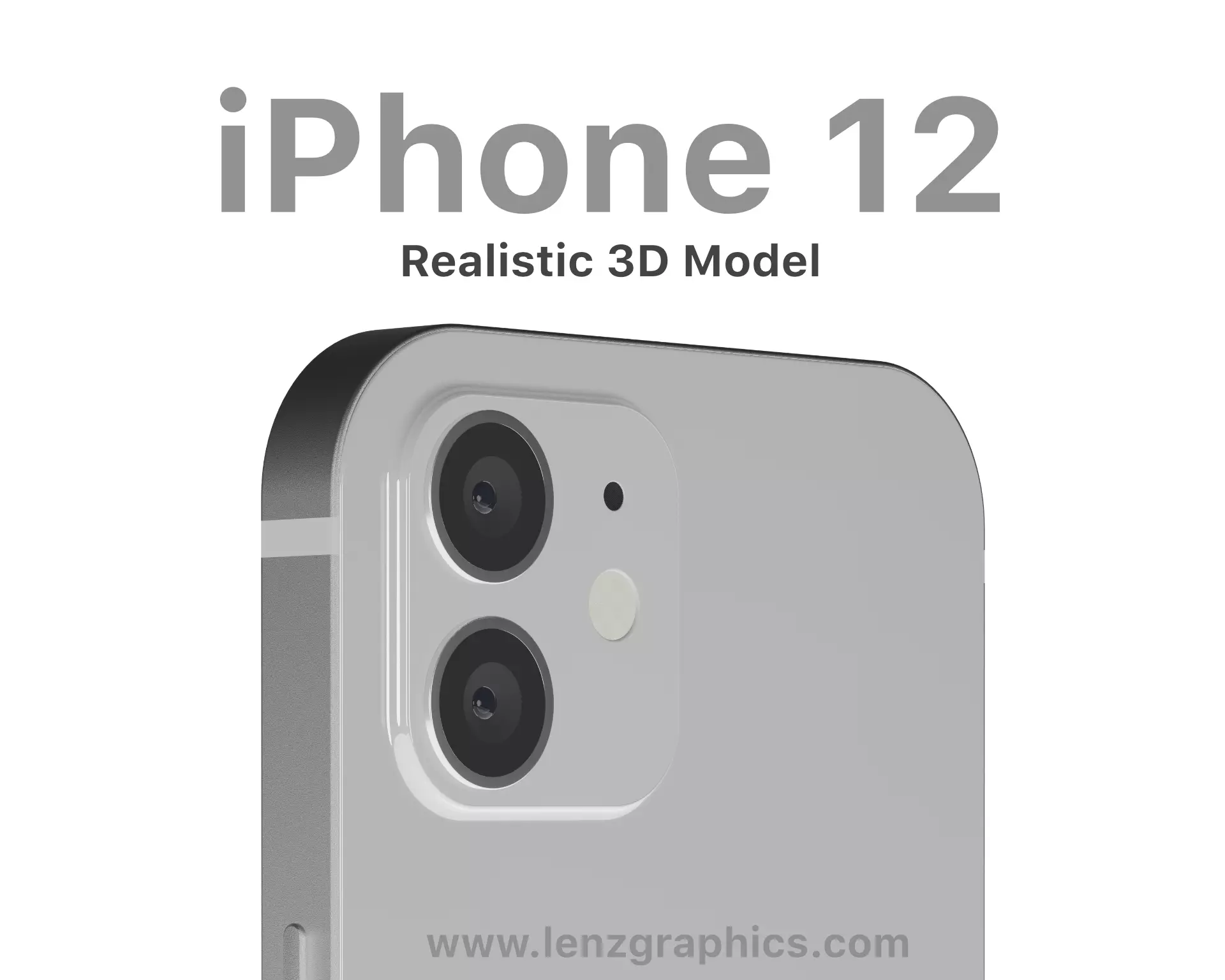 iPhone 12 White 3D model_0