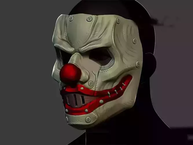 Clown Motorcycle Mask - Cosplay Halloween Helmet 3D print model