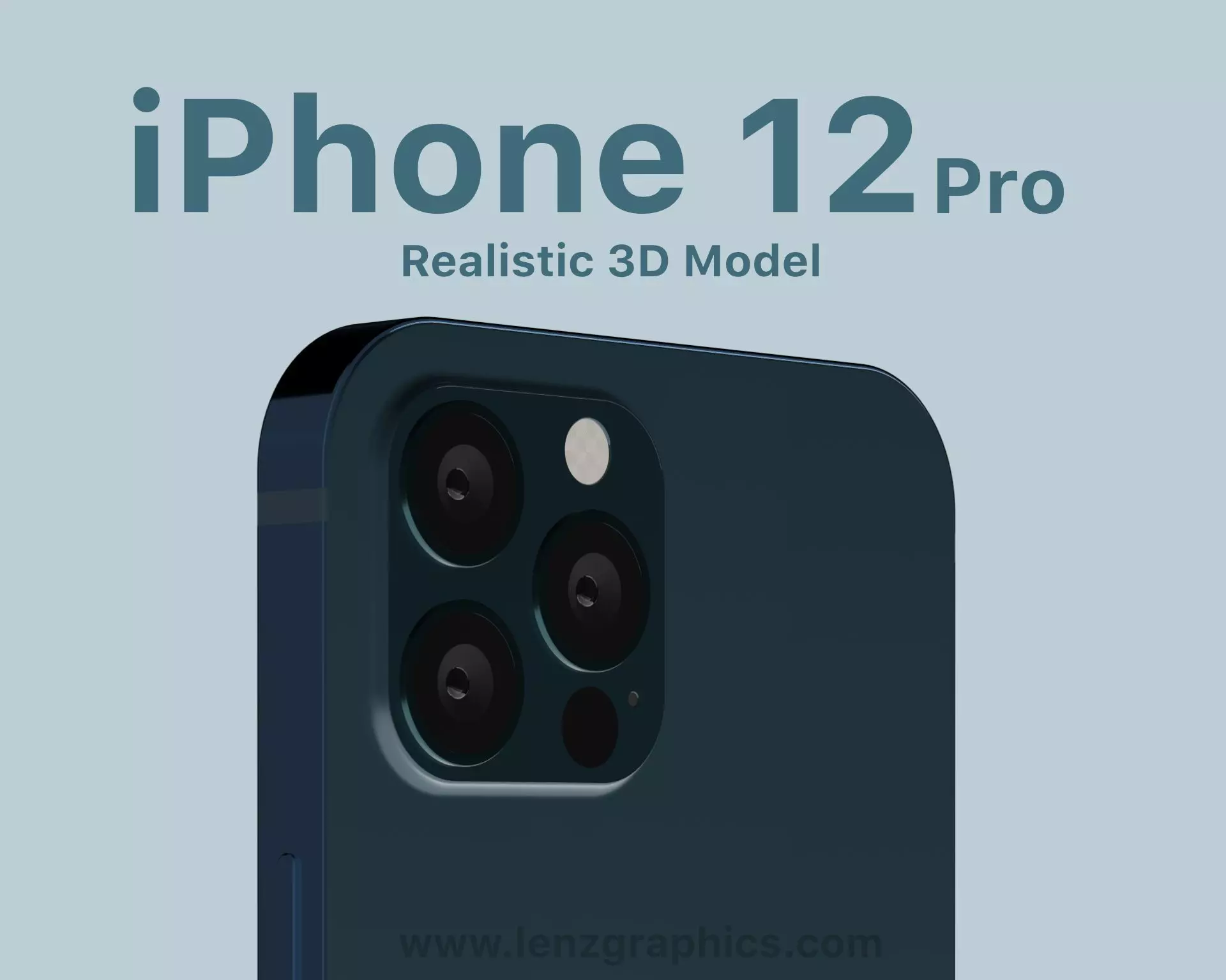 iPhone 12 Pro Pacific Blue 3D model_0