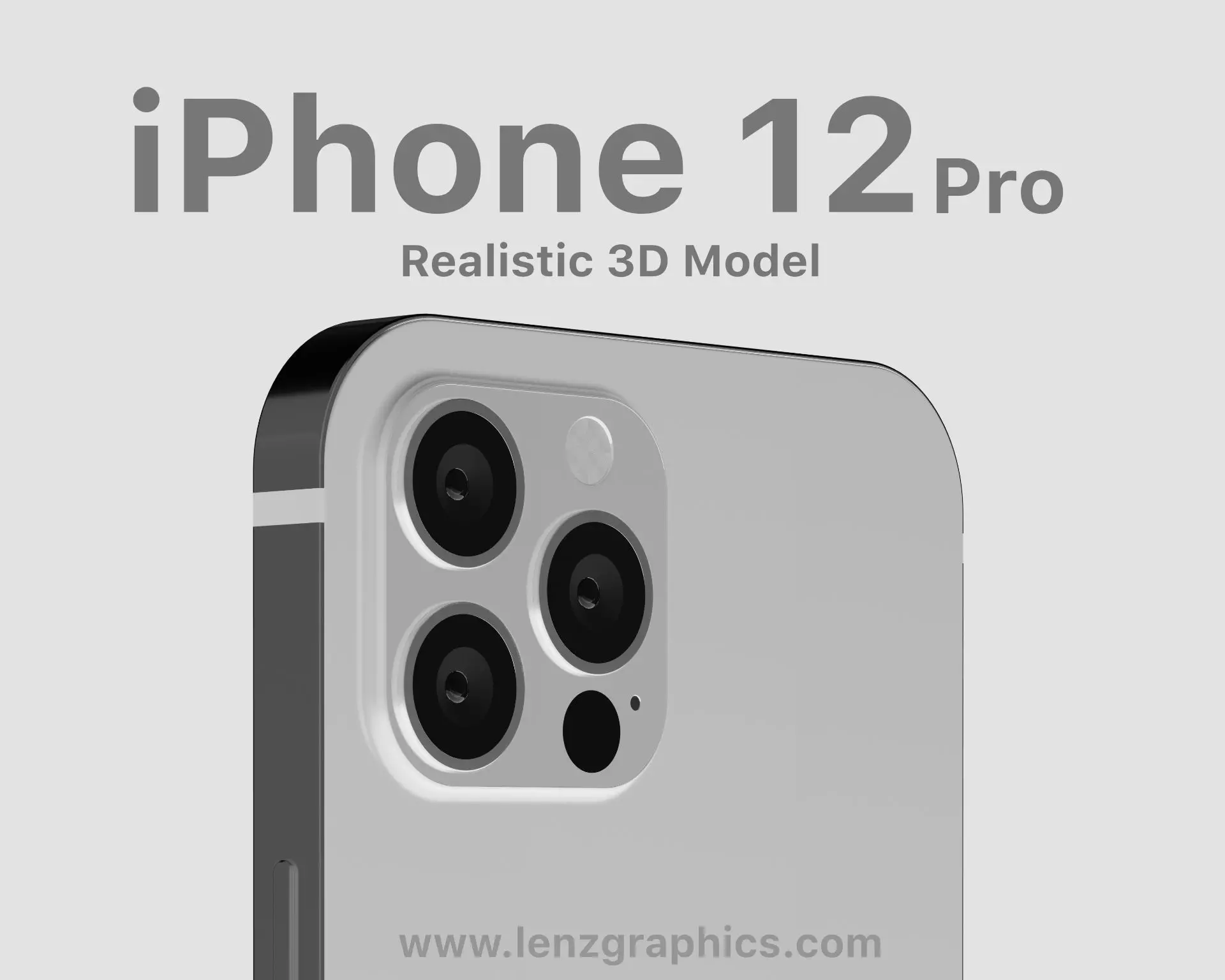 iPhone 12 Pro Silver 3D model_0