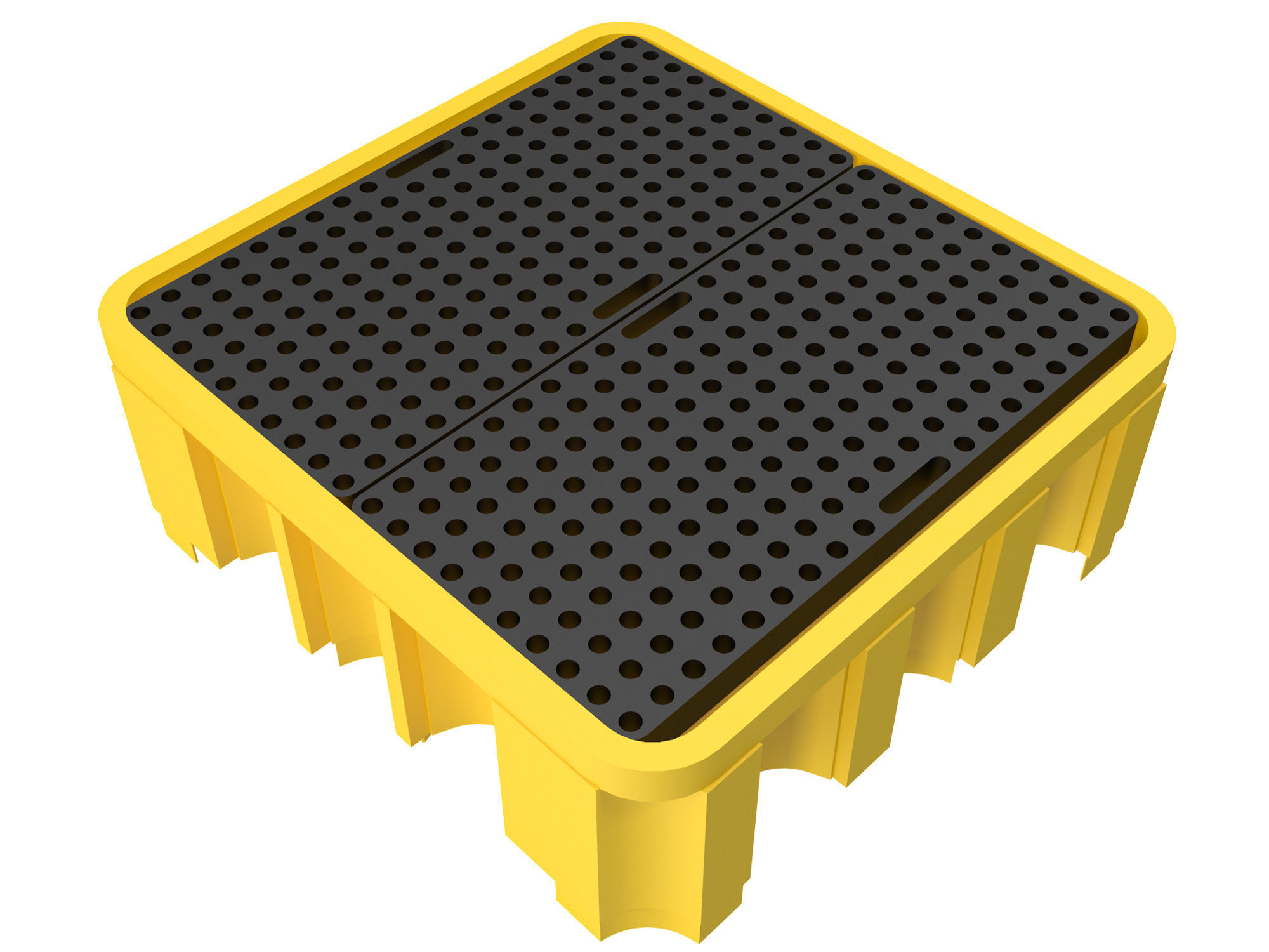 Plastic barrel pallet 3D model_2