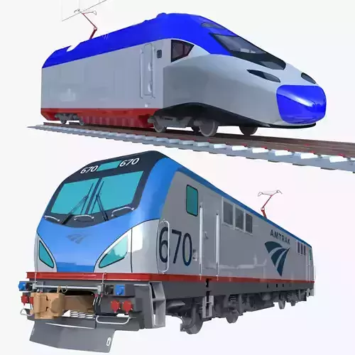 Amtrak locomotives 3D Model Collection
