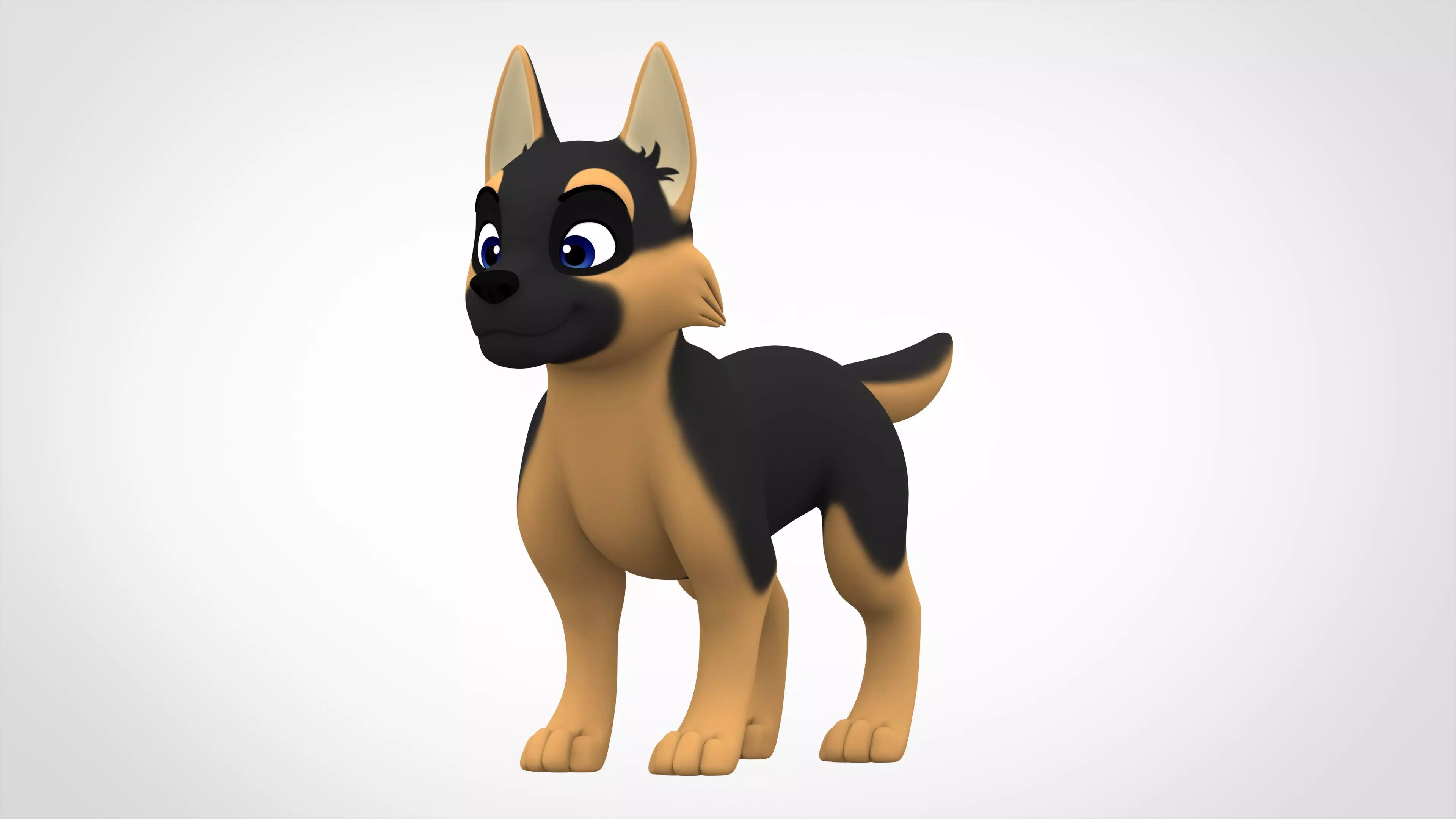 German Shepherd Puppy  Low-poly 3D model_0