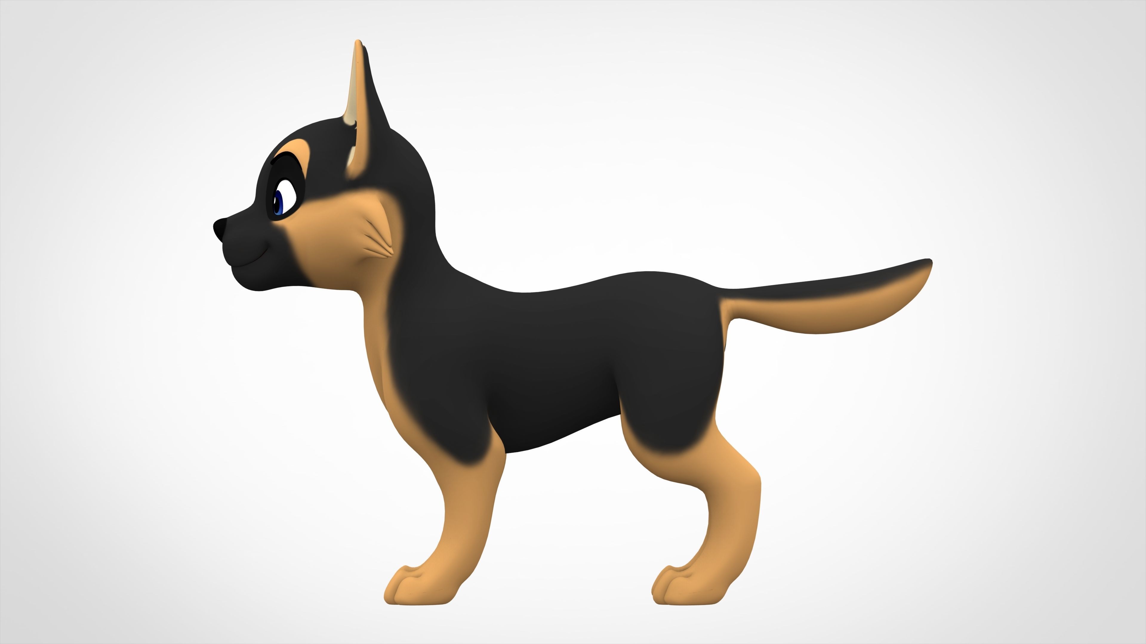 German Shepherd Puppy  Low-poly 3D model_2