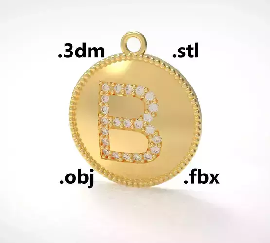 Model 167 Alphabets Necklace  The Letter B Necklace Camber 3D print model
