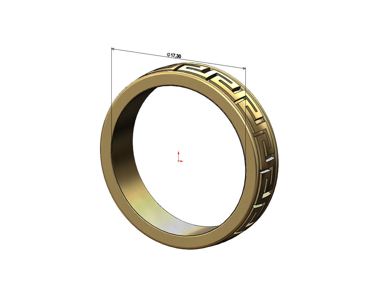 Meandre Greek key pattern band  3D print model_3