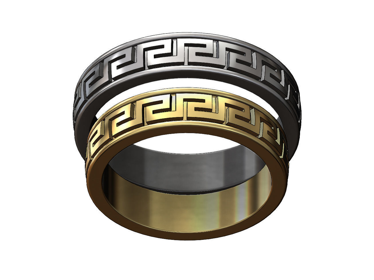 Meandre Greek key pattern band  3D print model_1