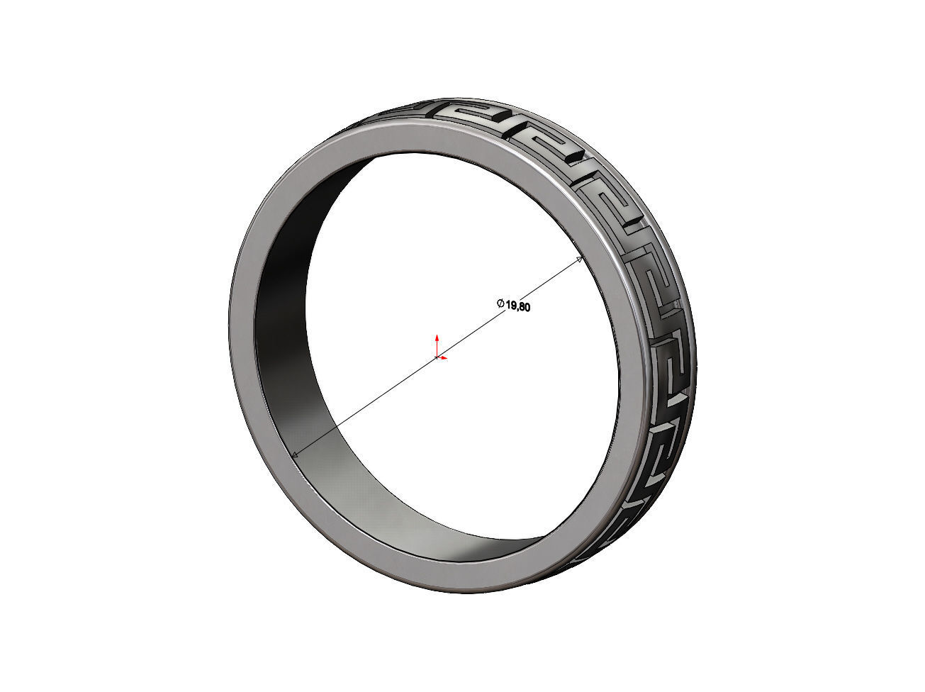 Meandre Greek key pattern band  3D print model_4