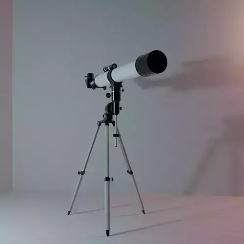 Telescope on tripod 3D model