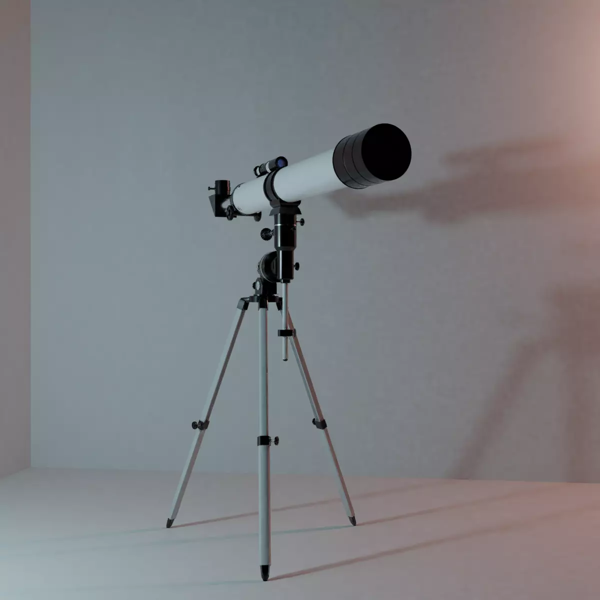 Telescope on tripod 3D model