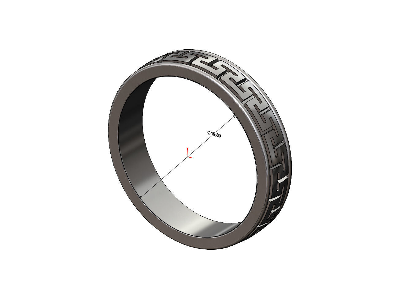 Meandre Greek key pattern ring 3D print model_4