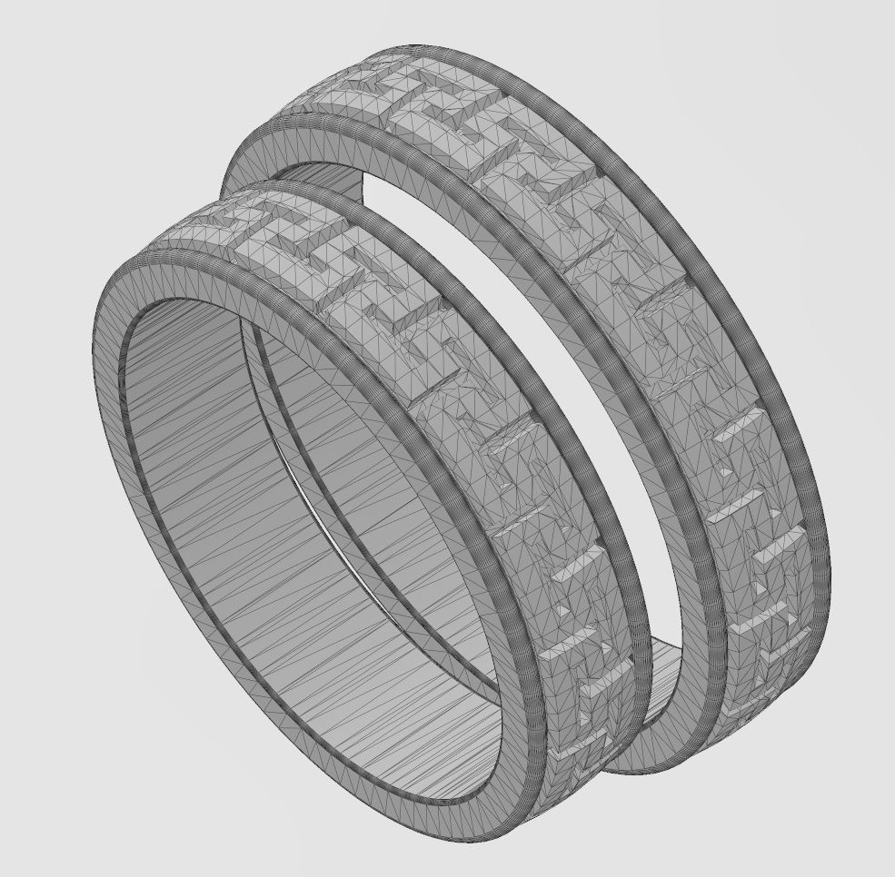Meandre Greek key pattern ring 3D print model_12