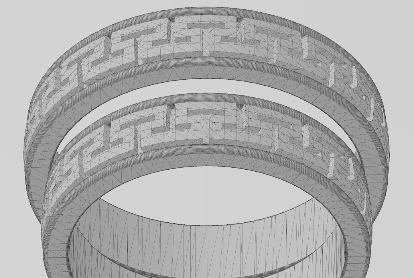 Meandre Greek key pattern ring 3D print model_14