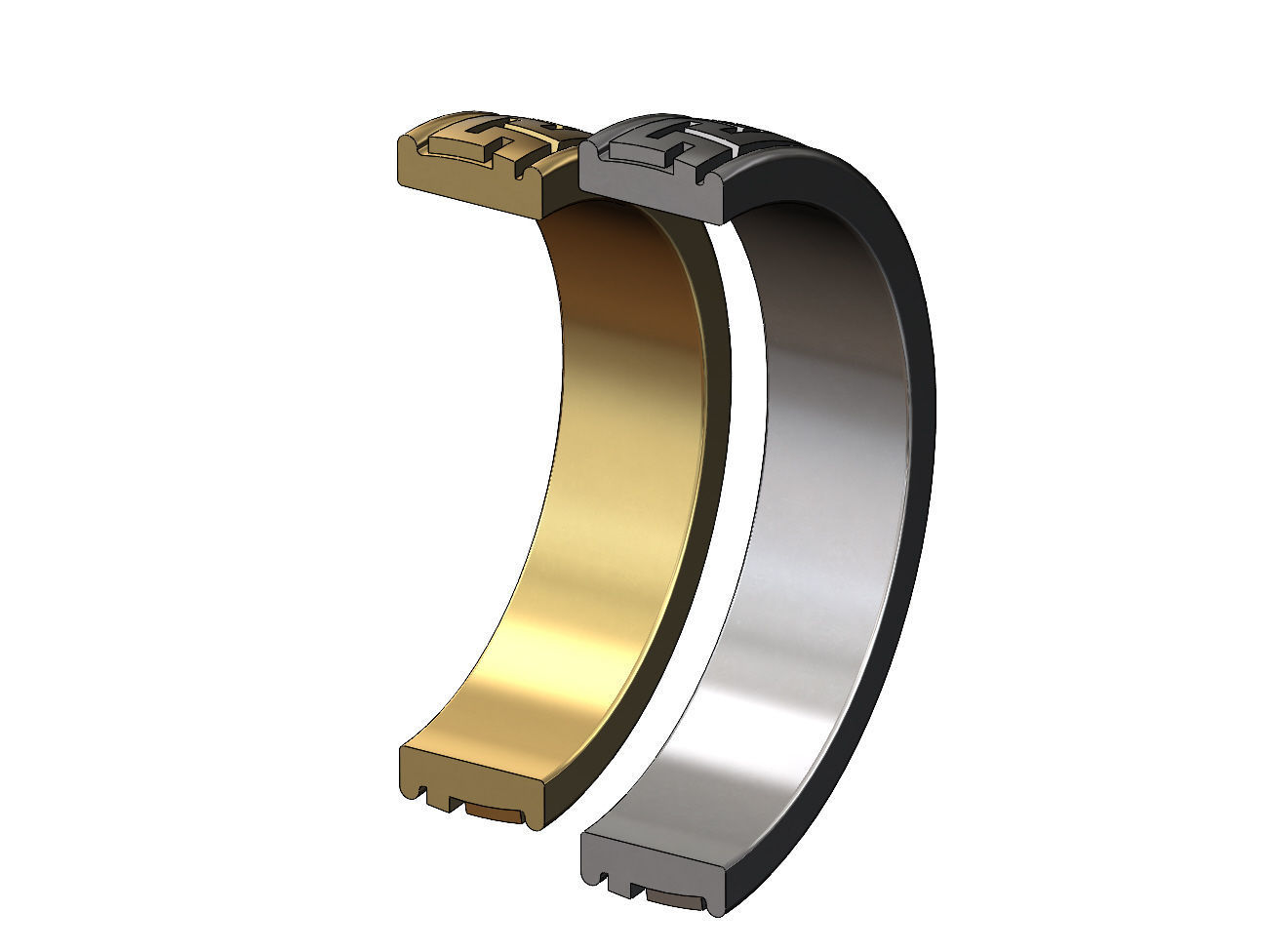 Meandre Greek key pattern ring 3D print model_8