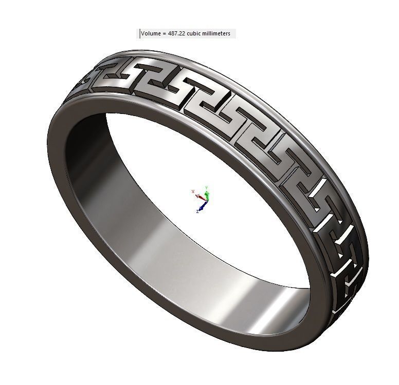 Meandre Greek key pattern ring 3D print model_10