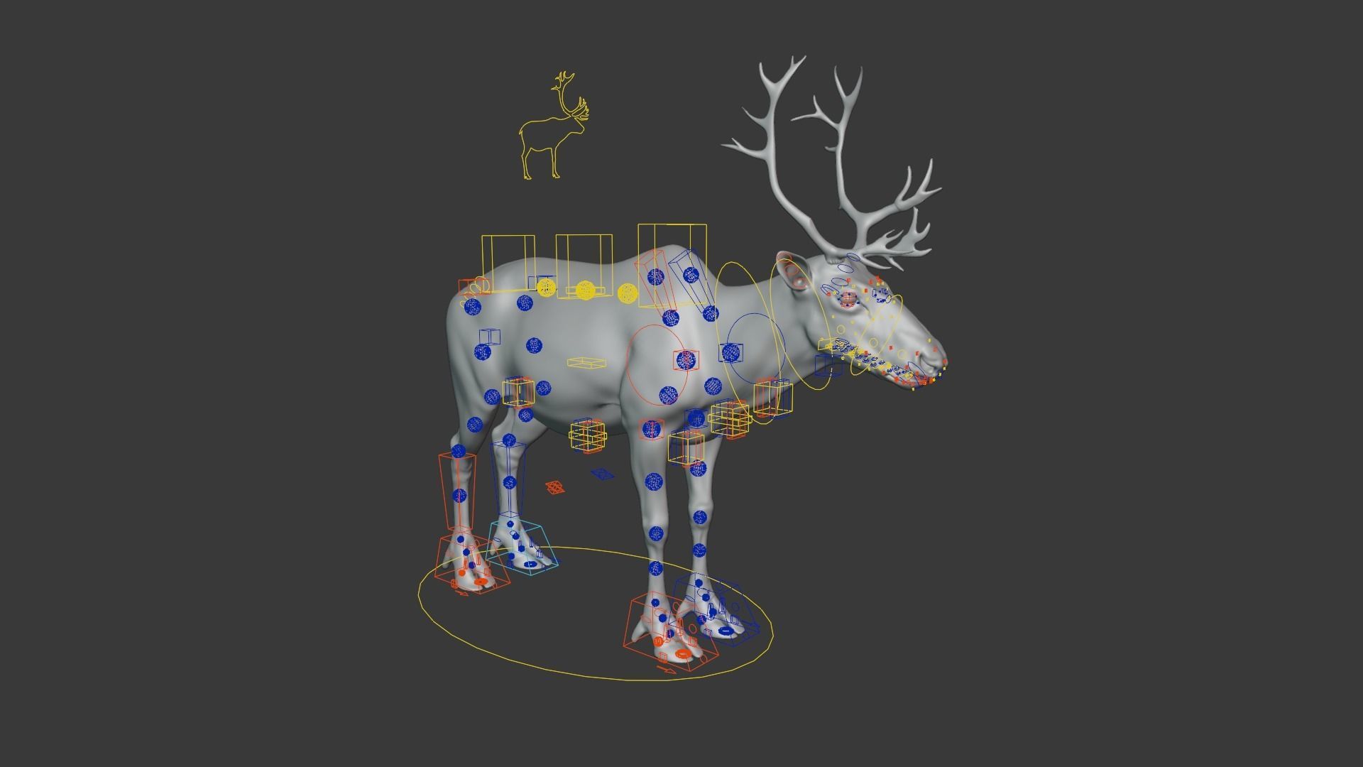ReinDeer Male and Female Animated 3D model_11