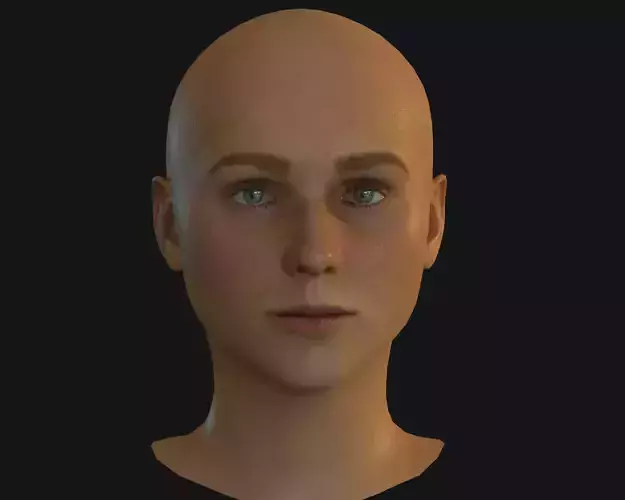 Woman Head Low Poly BPR