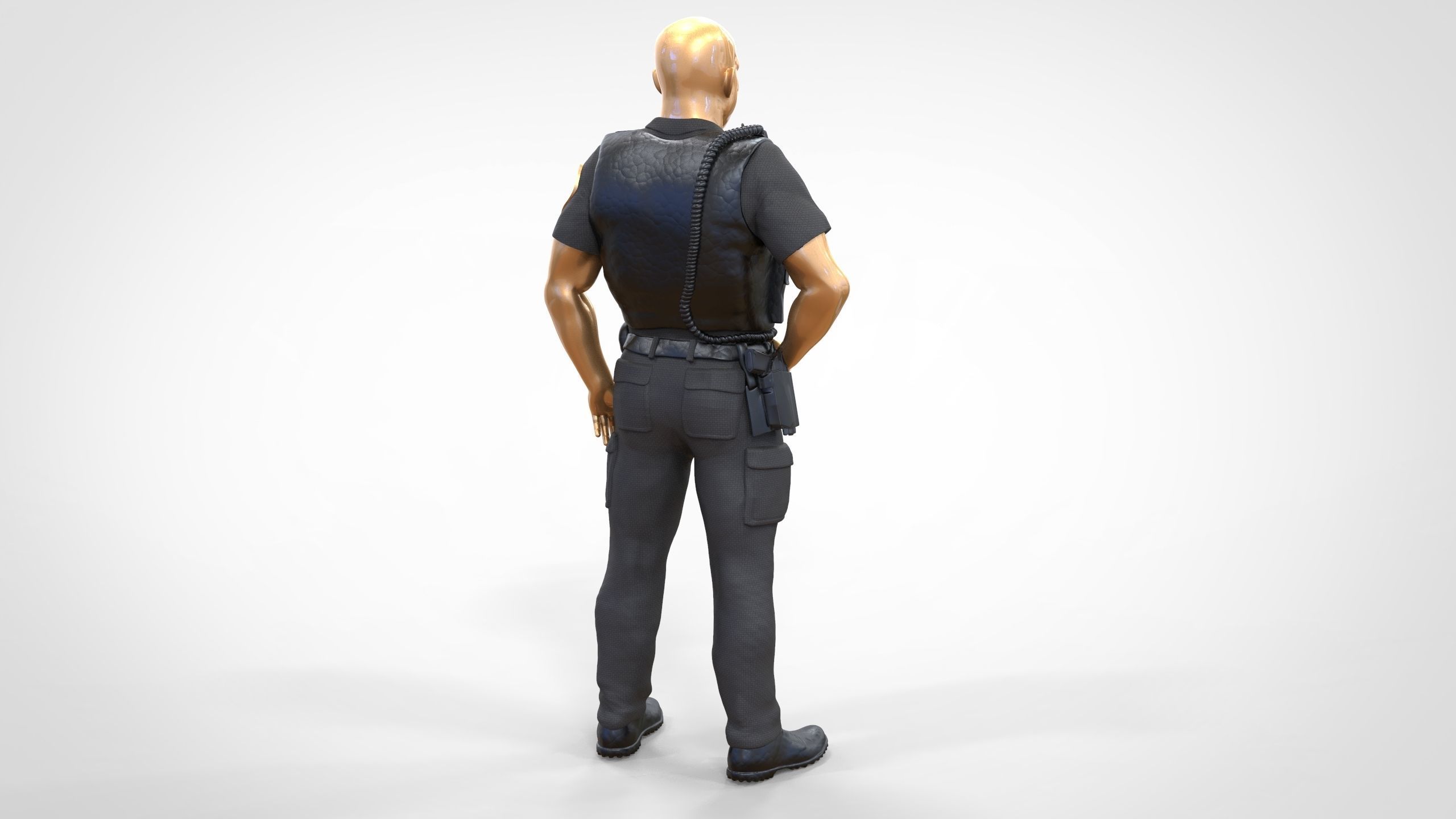 N1 American Police Officer Miniature  3D print model_3
