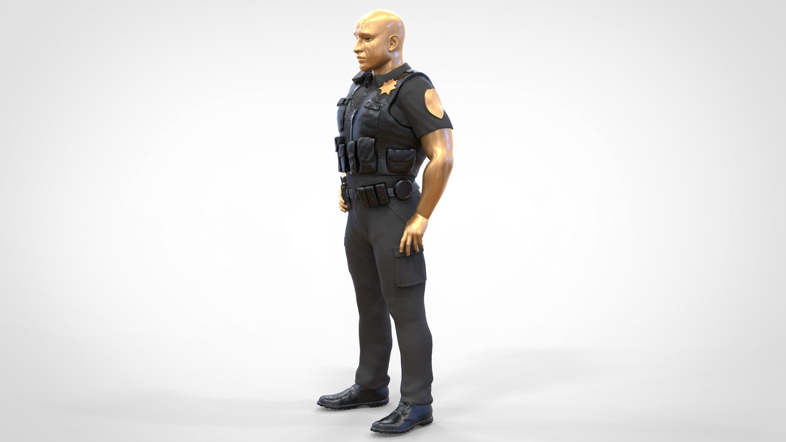 N1 American Police Officer Miniature  3D print model_12