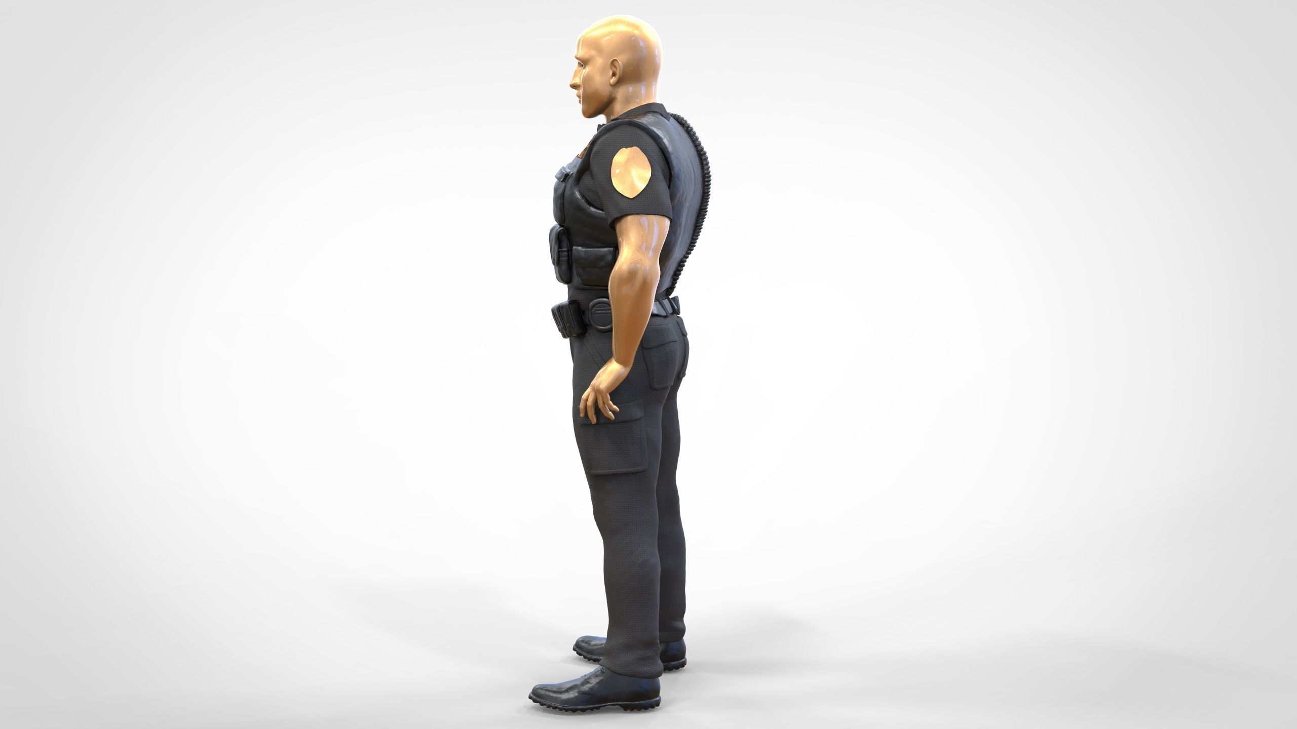 N1 American Police Officer Miniature  3D print model_9
