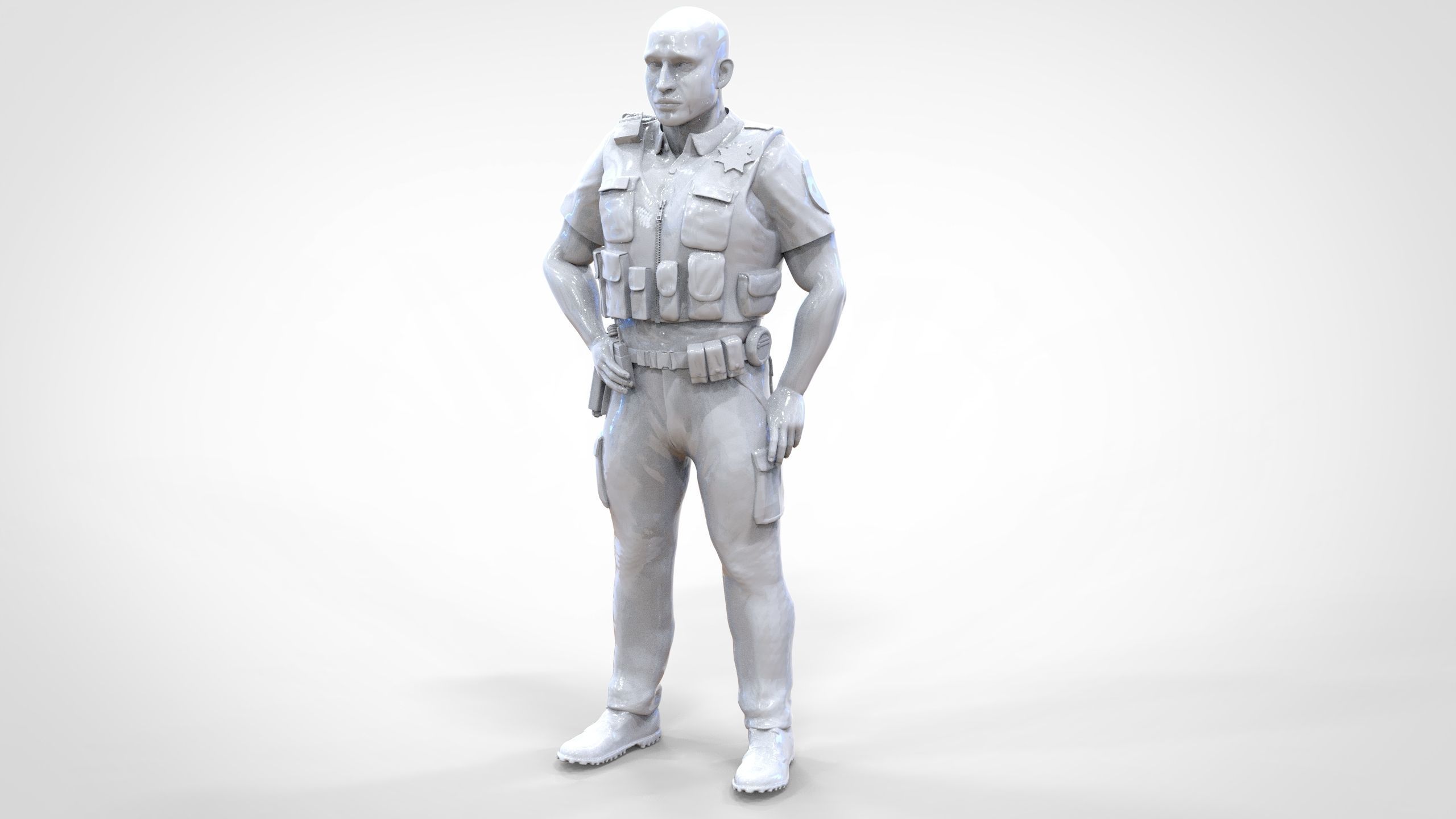 N1 American Police Officer Miniature  3D print model_24
