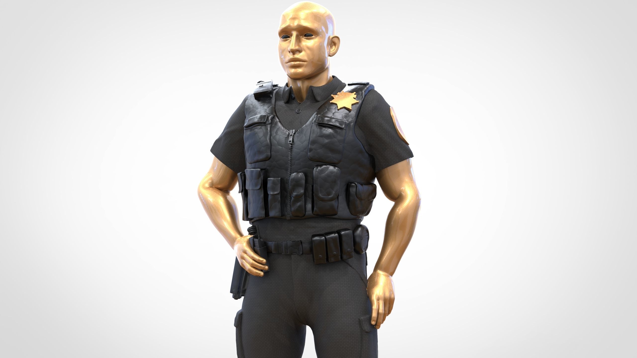 N1 American Police Officer Miniature  3D print model_2