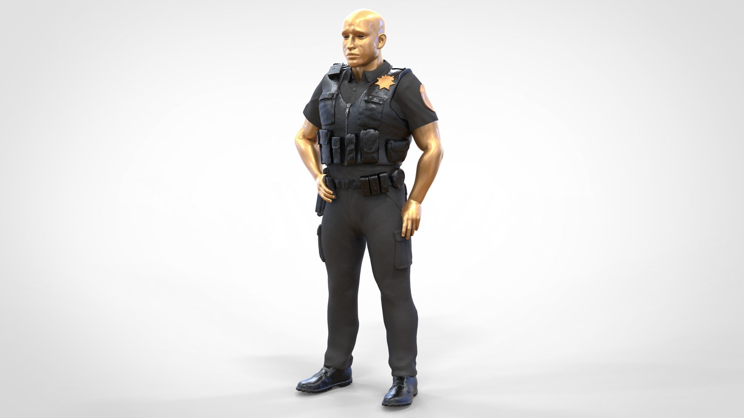 N1 American Police Officer Miniature  3D print model_14
