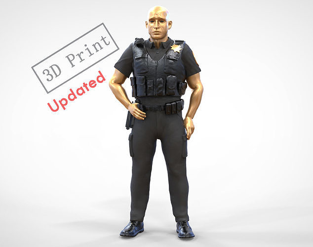 N1 American Police Officer Miniature  3D print model