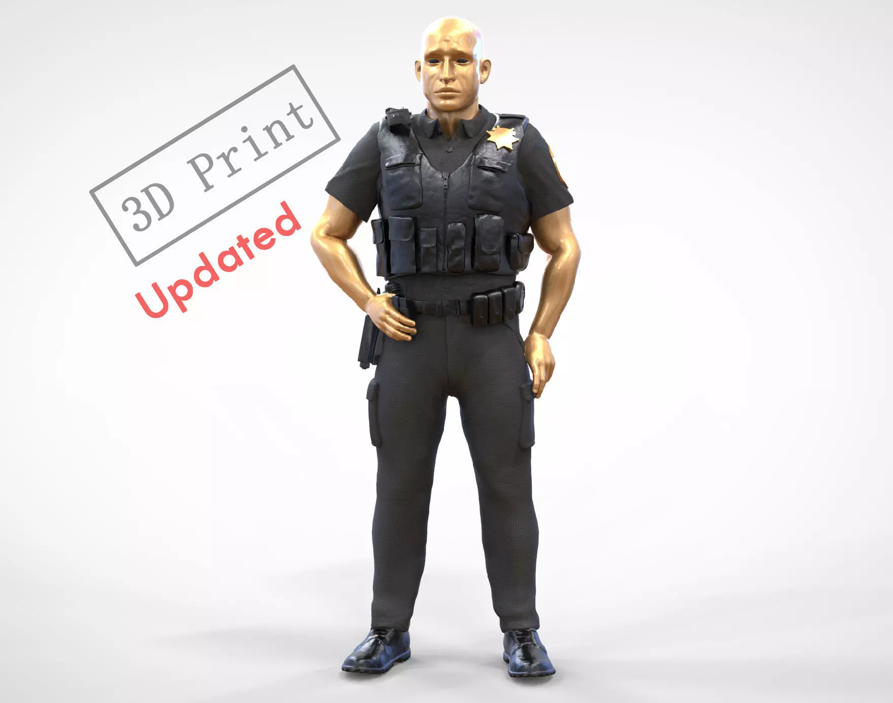 N1 American Police Officer Miniature  3D print model_0