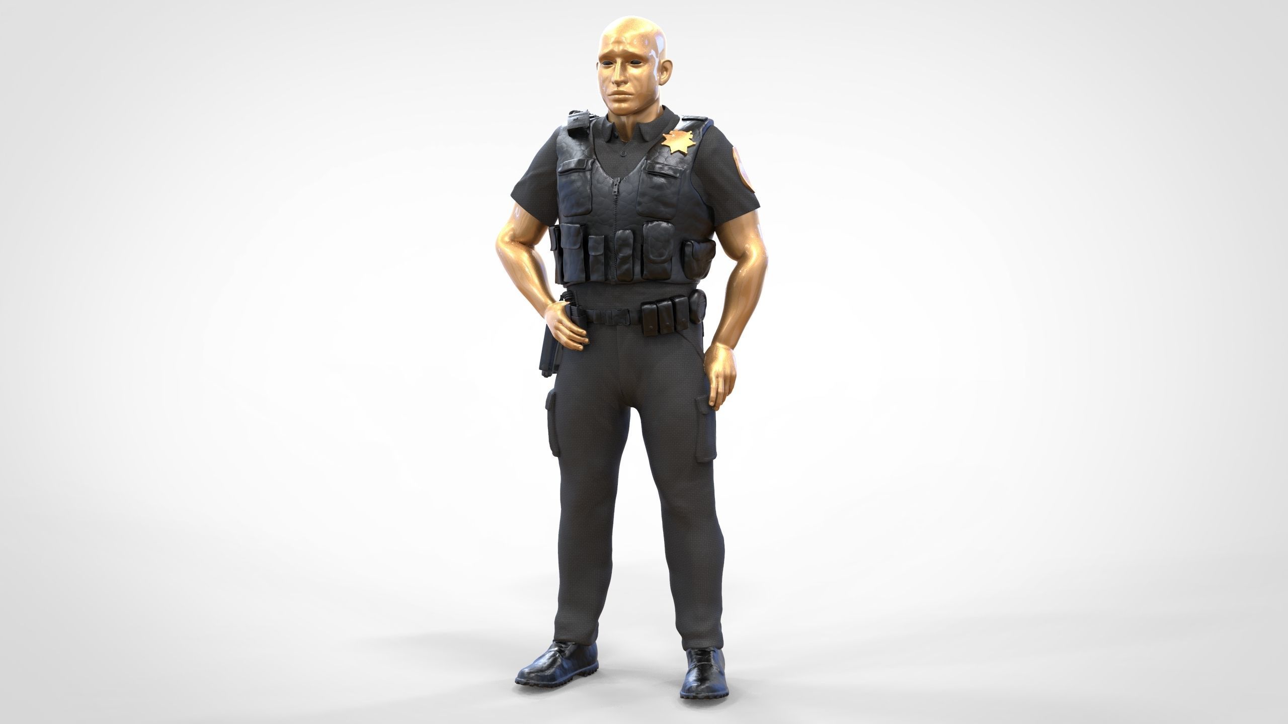 N1 American Police Officer Miniature  3D print model_15