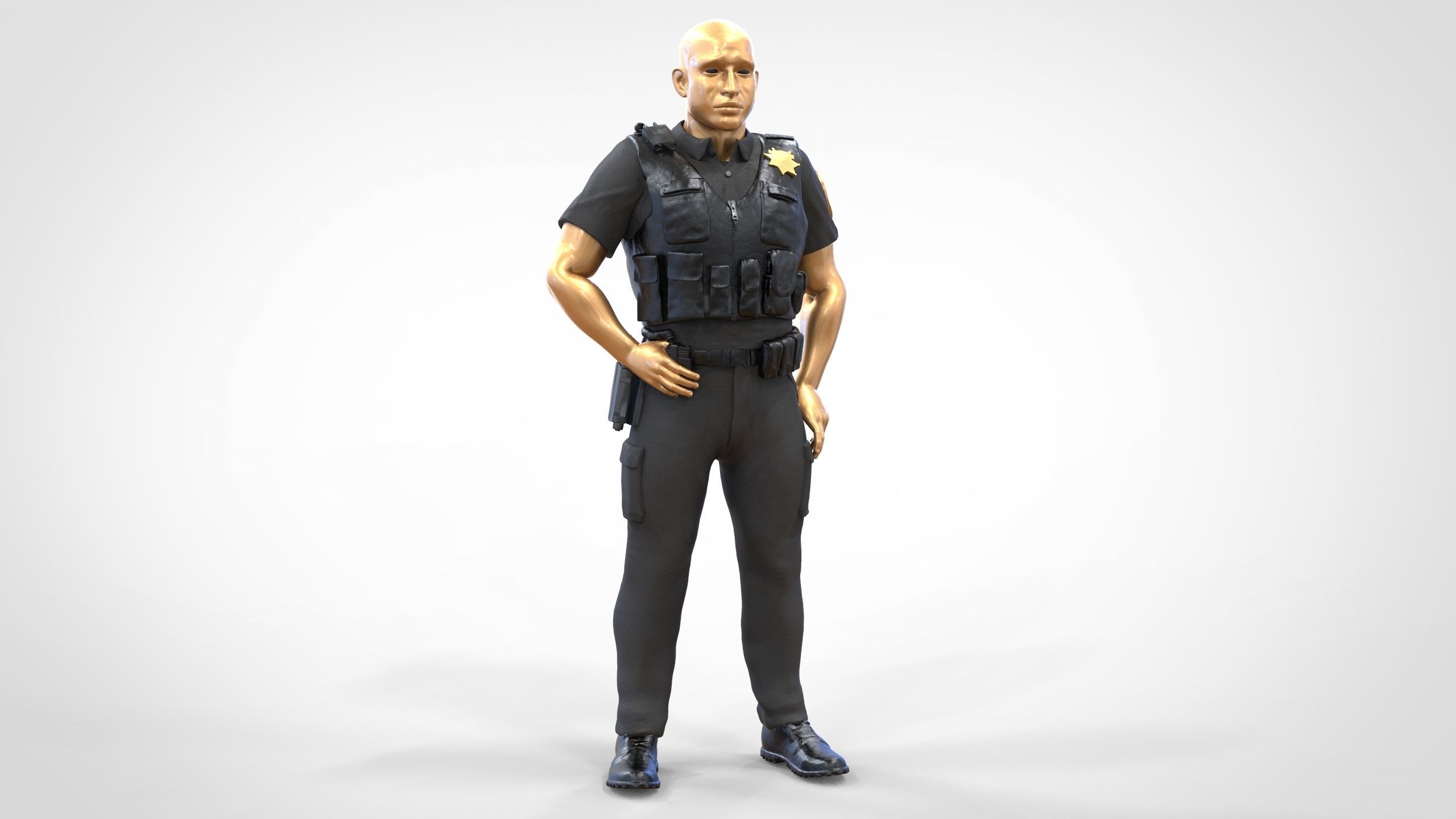 N1 American Police Officer Miniature  3D print model_16