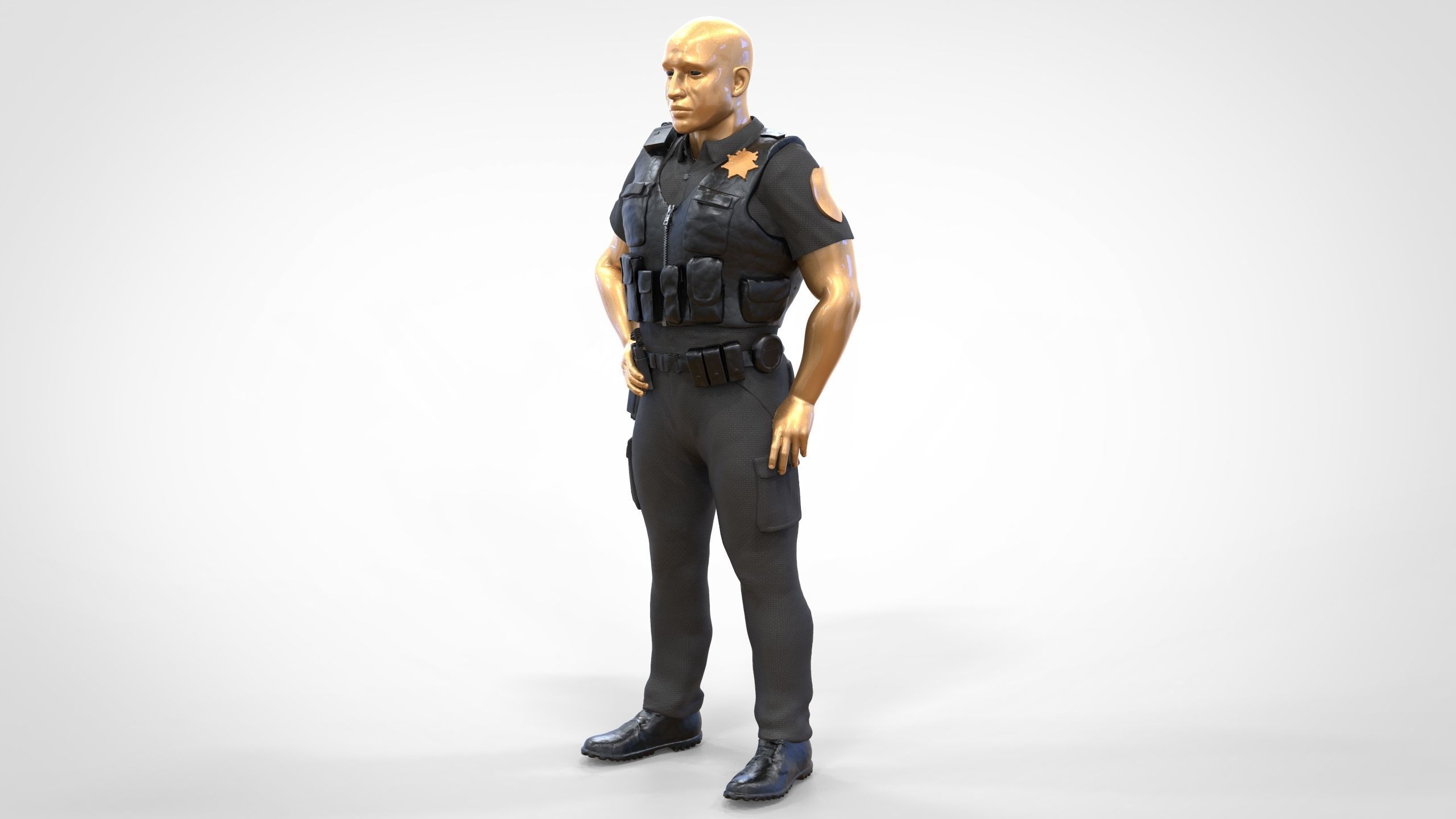 N1 American Police Officer Miniature  3D print model_13